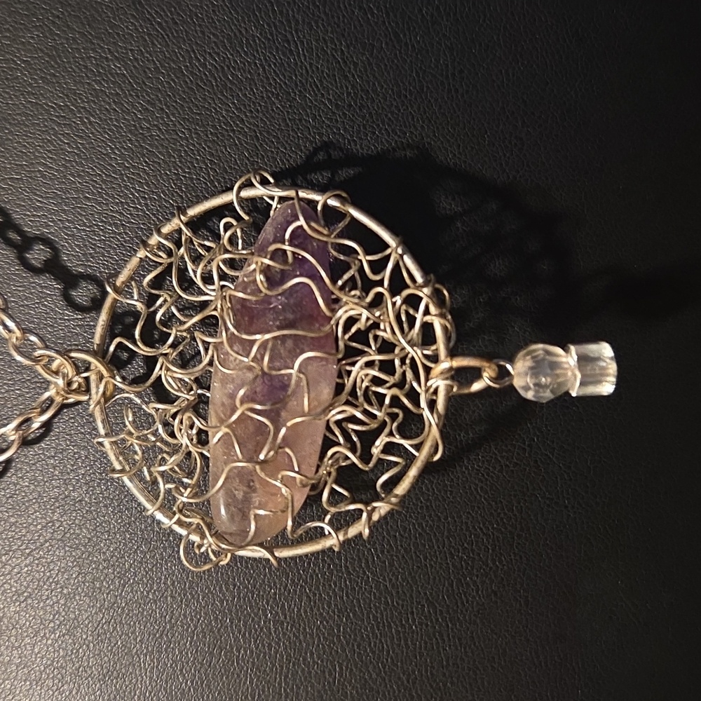 Ametrine Stone Wire Wrapped Pendent Necklace - Picture 4 of 5
